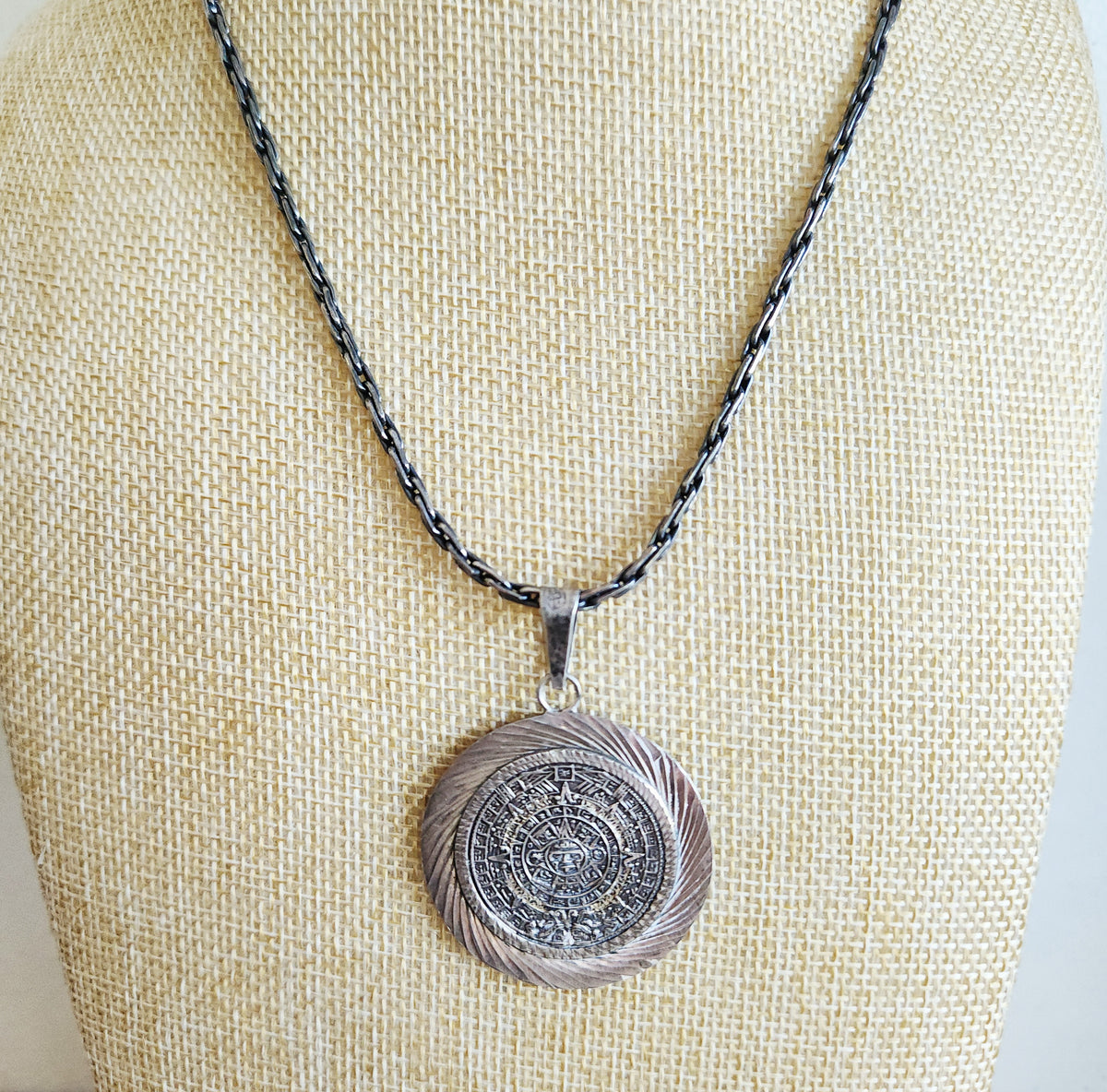 Sterling Silver Chain with Large Medallion Pendant
