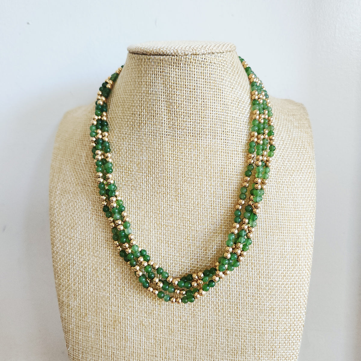 Multistrand Bead Necklace with 14K Gold Clasp