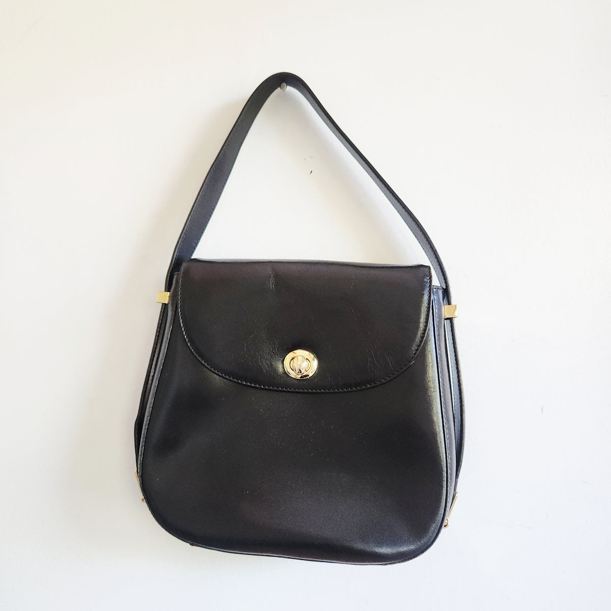 Hobo International Black Leather Purse with Adjustable Handle