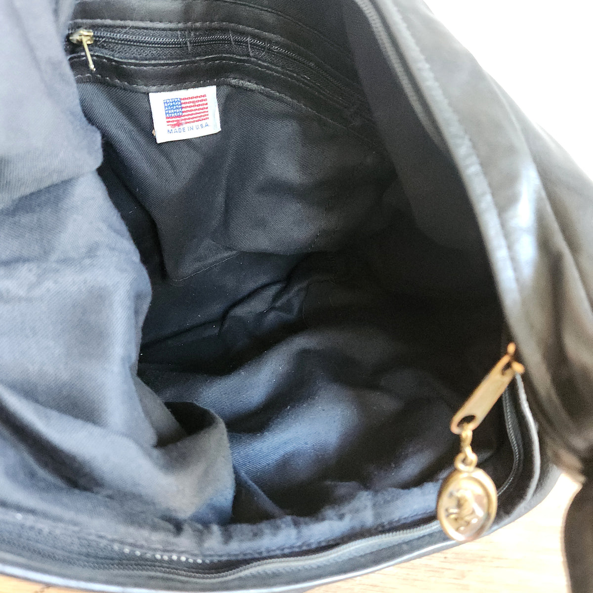 Stone Mountain Black Leather Slouchy Purse