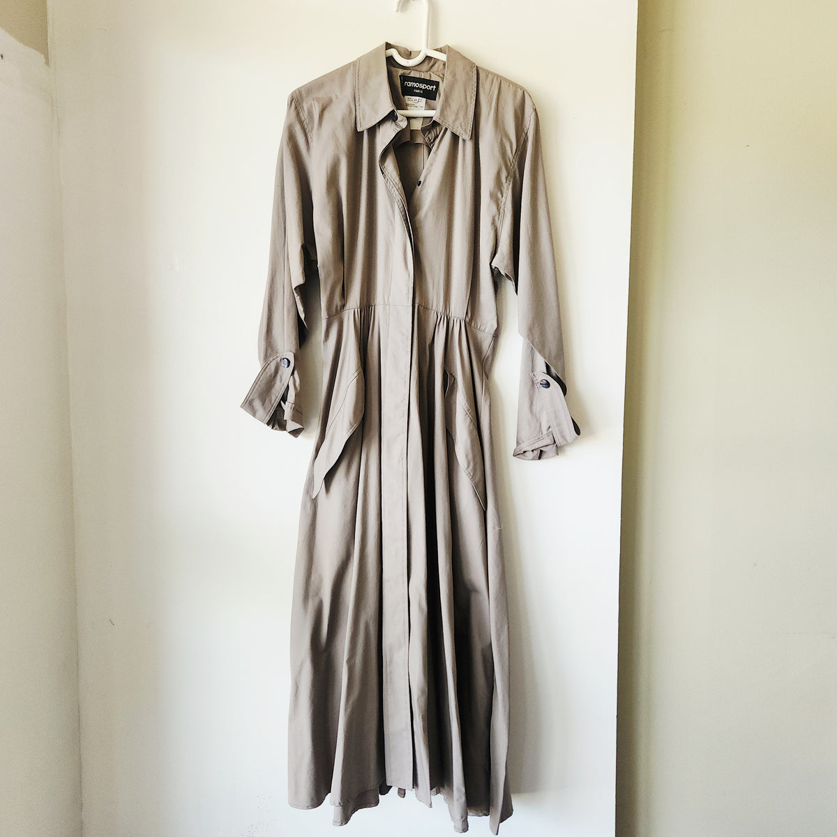 Vintage Ramosport Paris Trench Style Shirt Dress - size 10