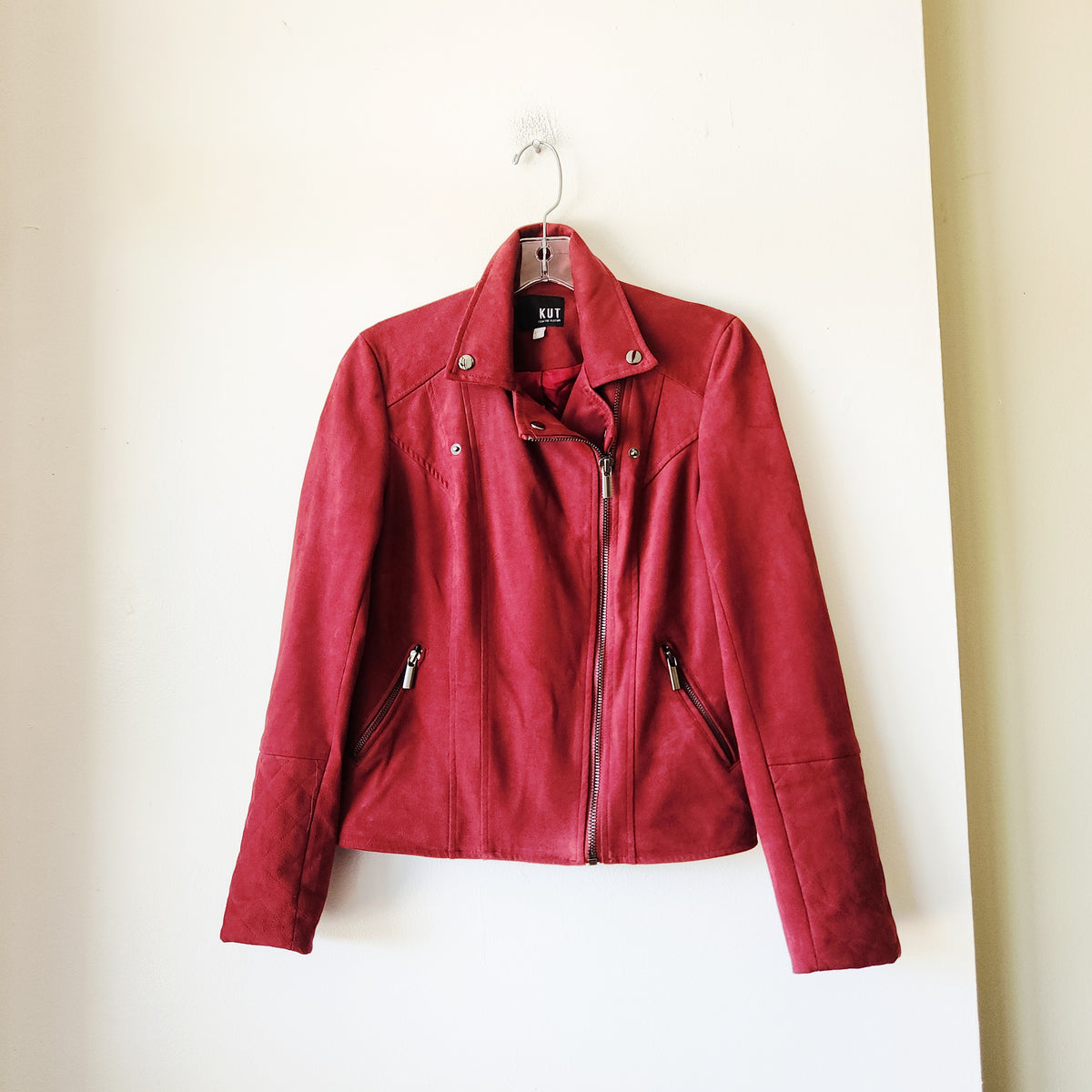 Kut from the Kloth Faux Suede Moto Jacket - XS