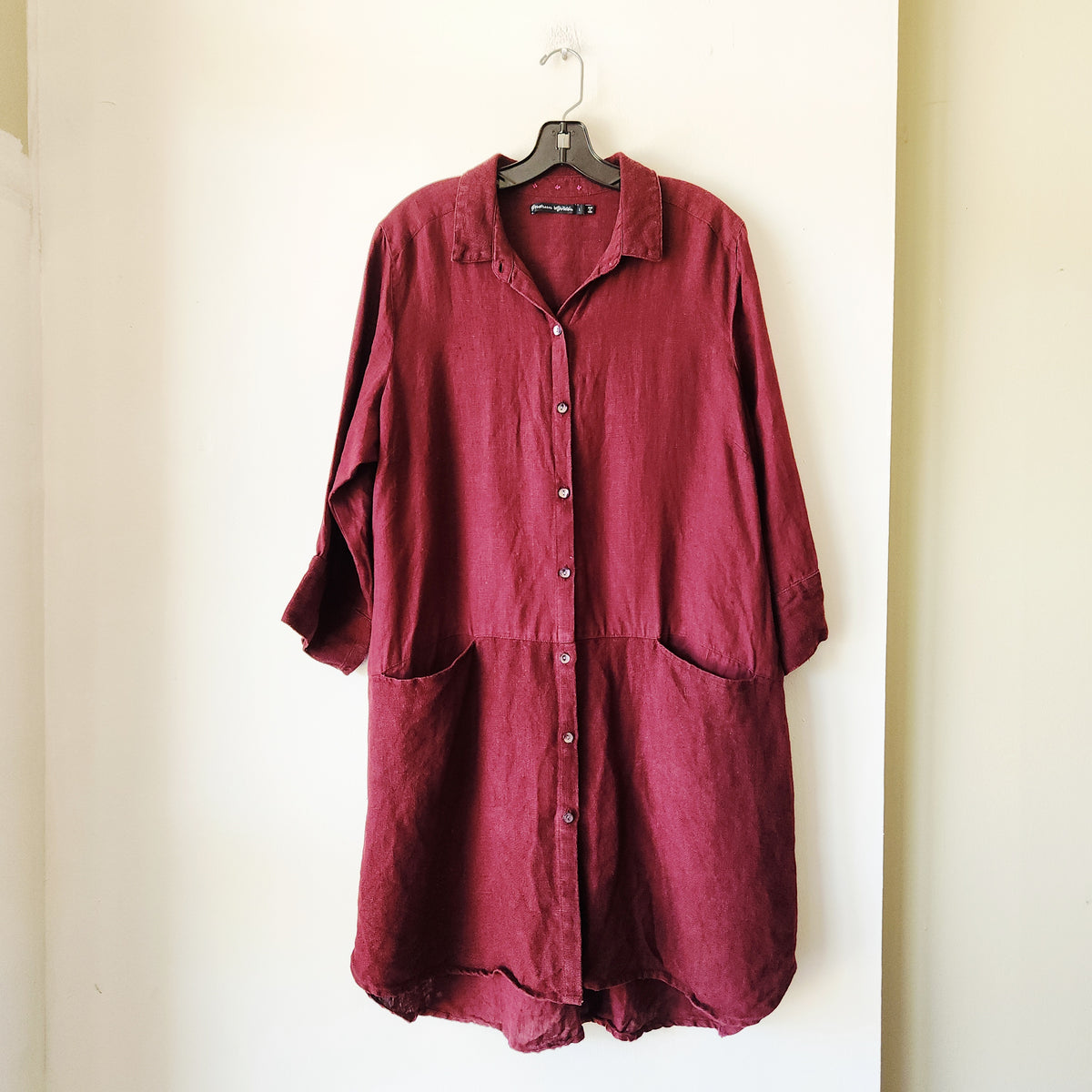 Gudrun Sjödén 100% Linen Tunic Top with Buttons - L