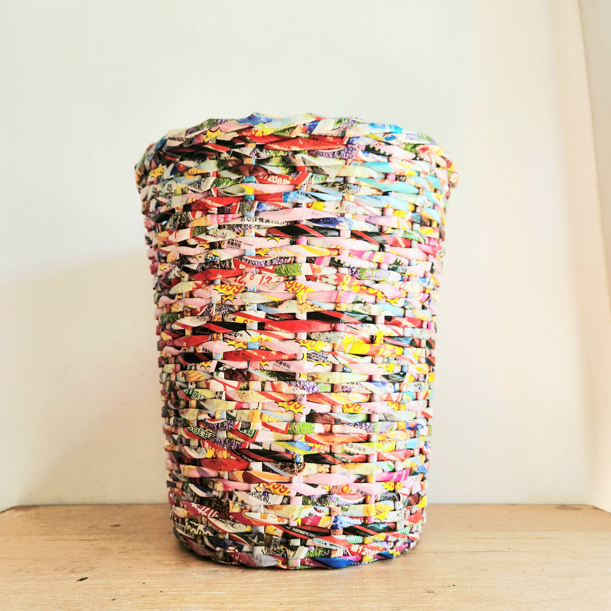 Woven Paper Waste Basket