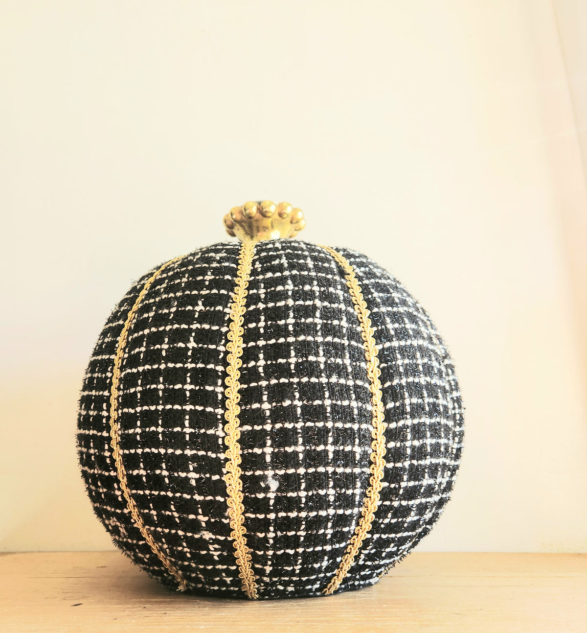 MacKenzie-Childs Tweed Decorative Pumpkin 10" W 12"H