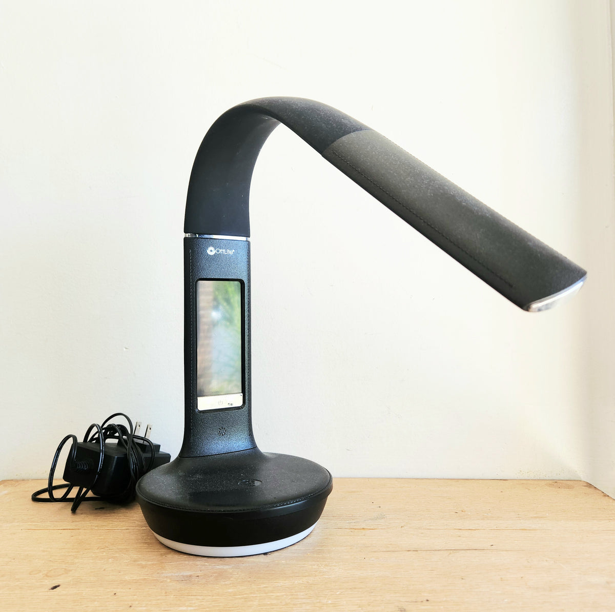OttLite Corded Desk Lamp Adjustable Light with Clock Wireless Charging Station