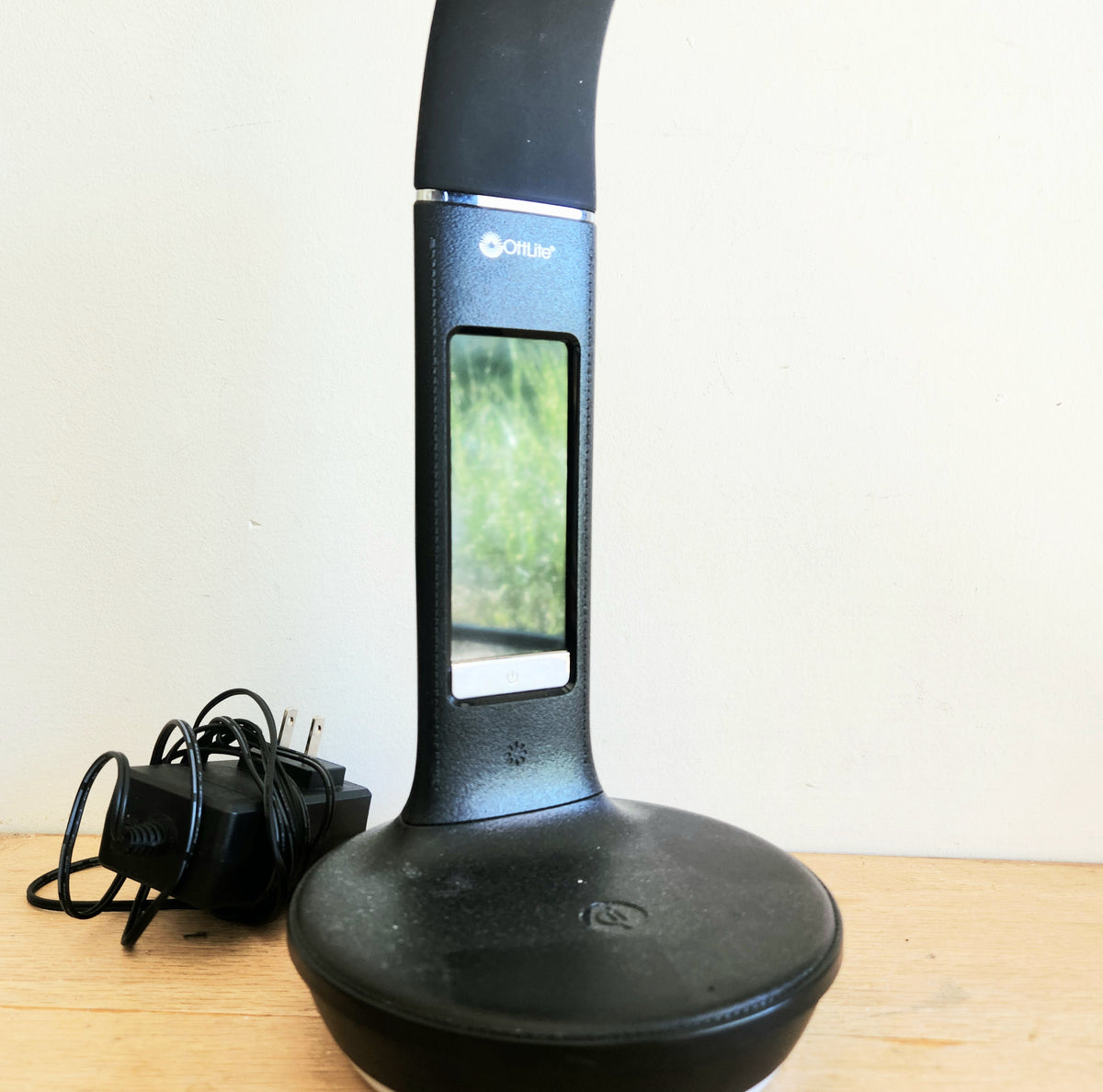 OttLite Corded Desk Lamp Adjustable Light with Clock Wireless Charging Station