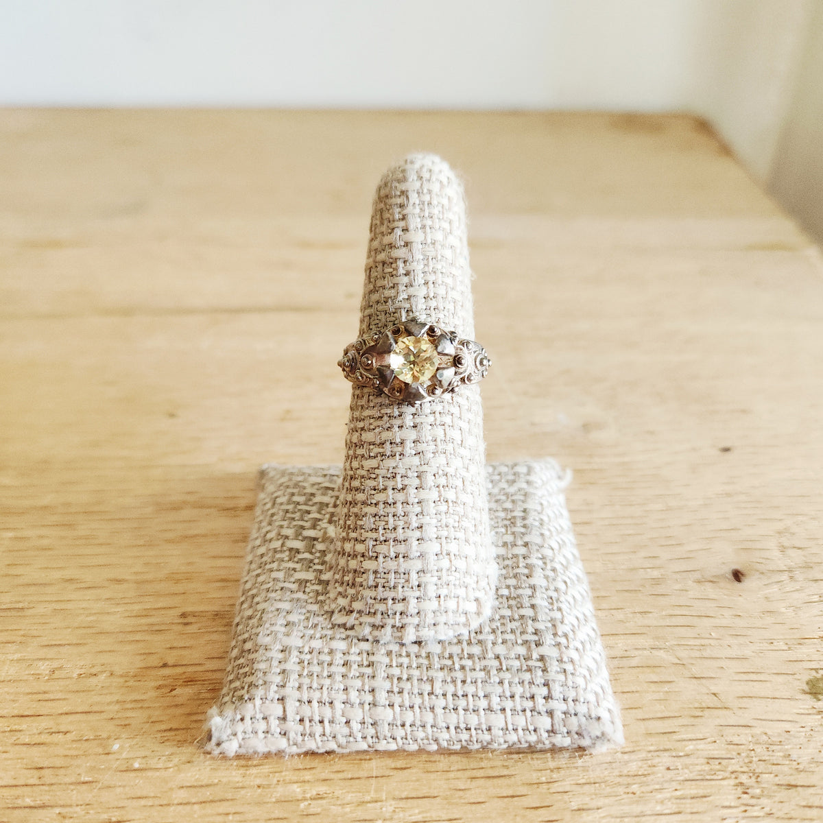 Sterling Silver Ring with Unique Setting - size 7