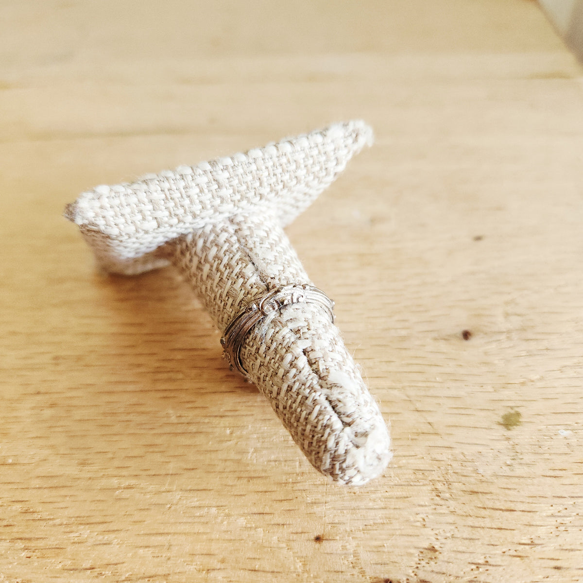 Sterling Silver Ring with Unique Setting - size 7