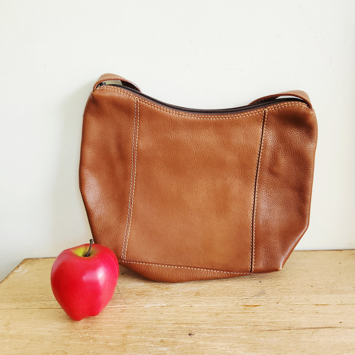 Boots 'N Bags Leather Bag with Applique - New