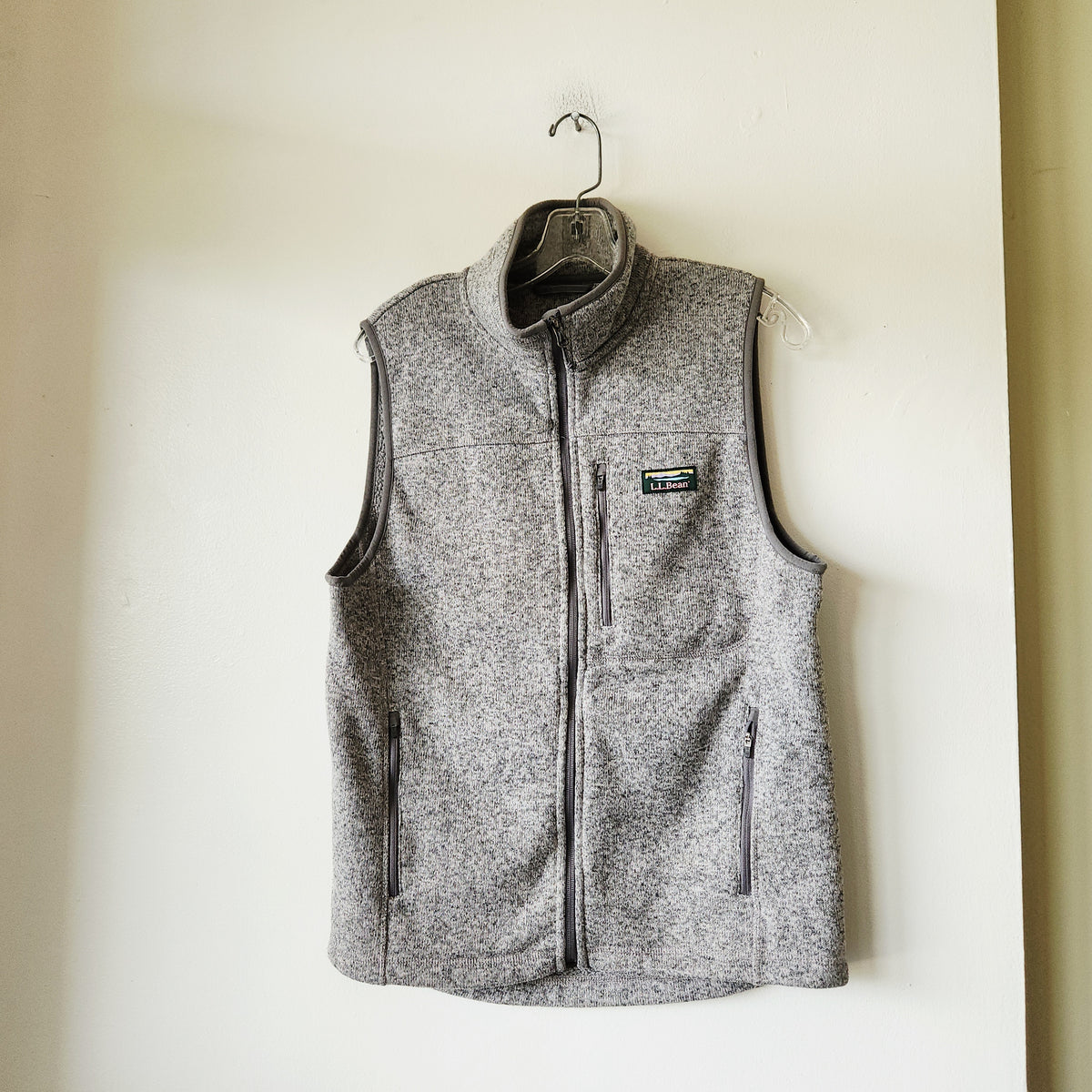 LL Bean Heathered Gray Vest - S