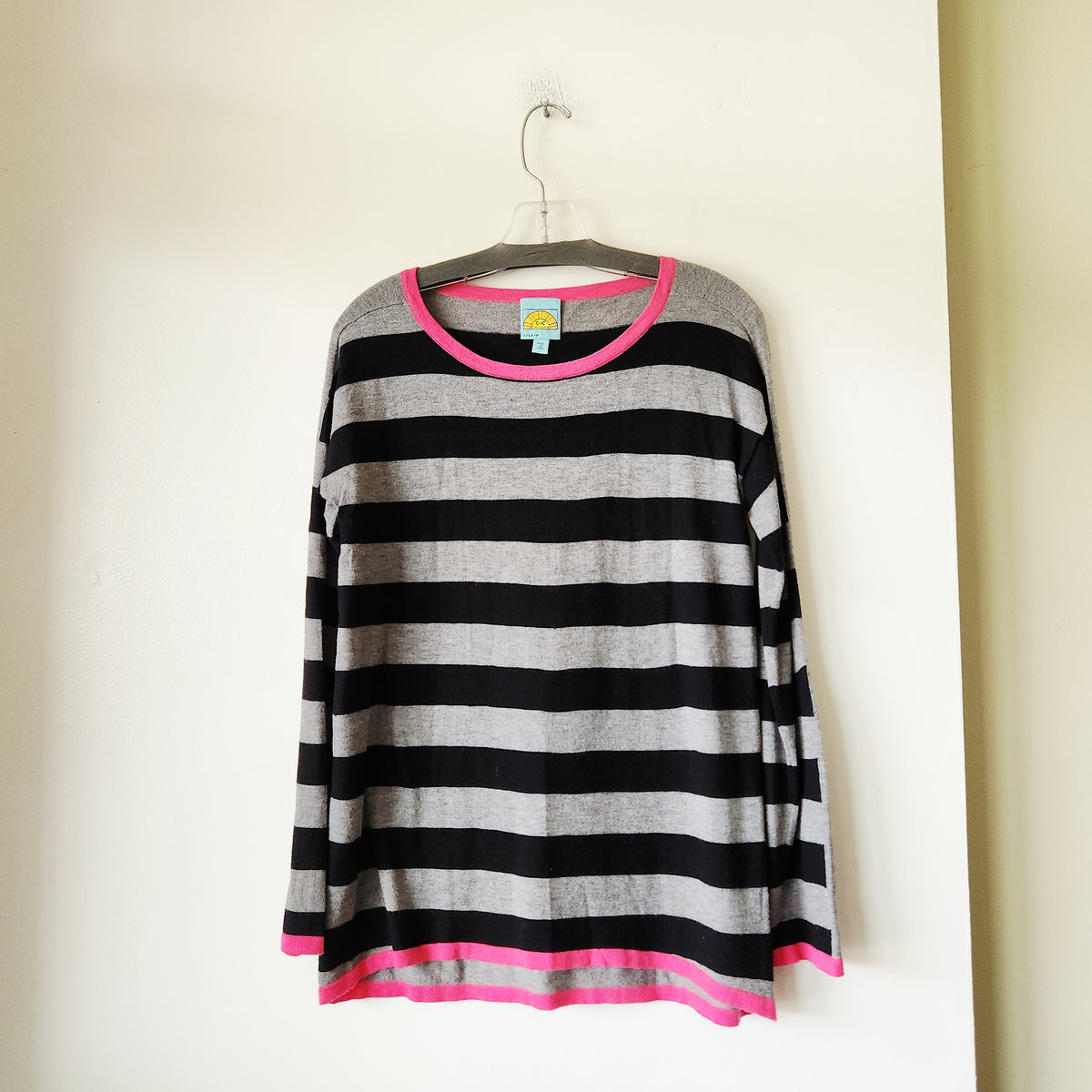 C&C California Wool Blend Fine Knit Striped Sweater - S