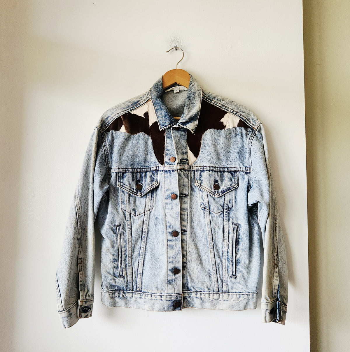 Vintage Trails N Outerwear Denim Jacket with Patches - M