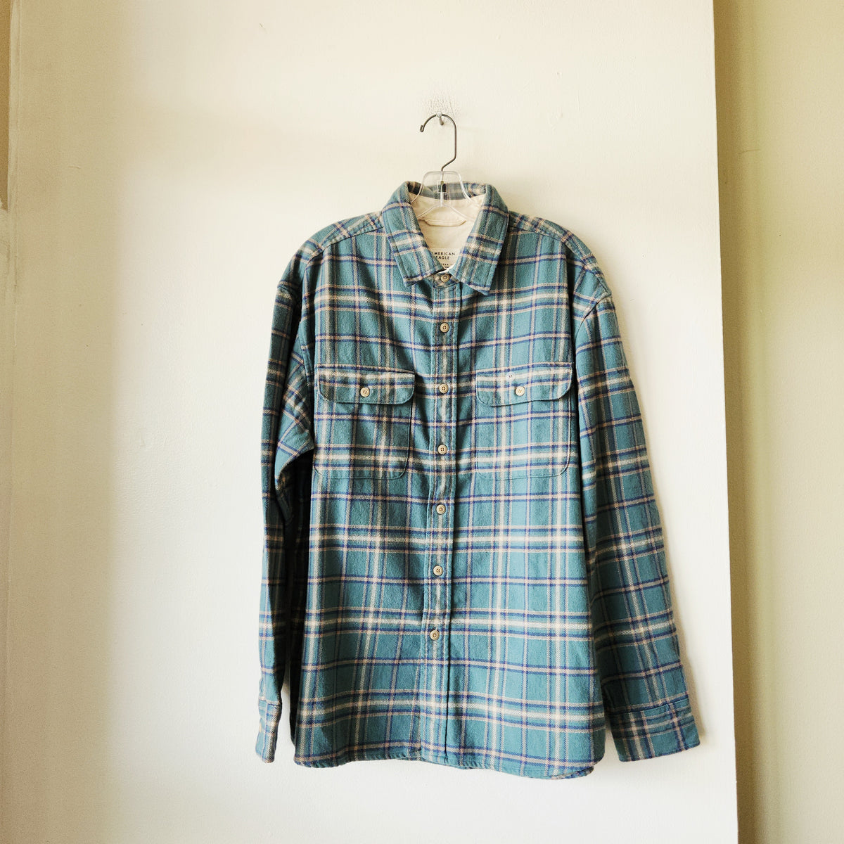 American Eagle 100% Cotton Plaid Shirt - M - Like New