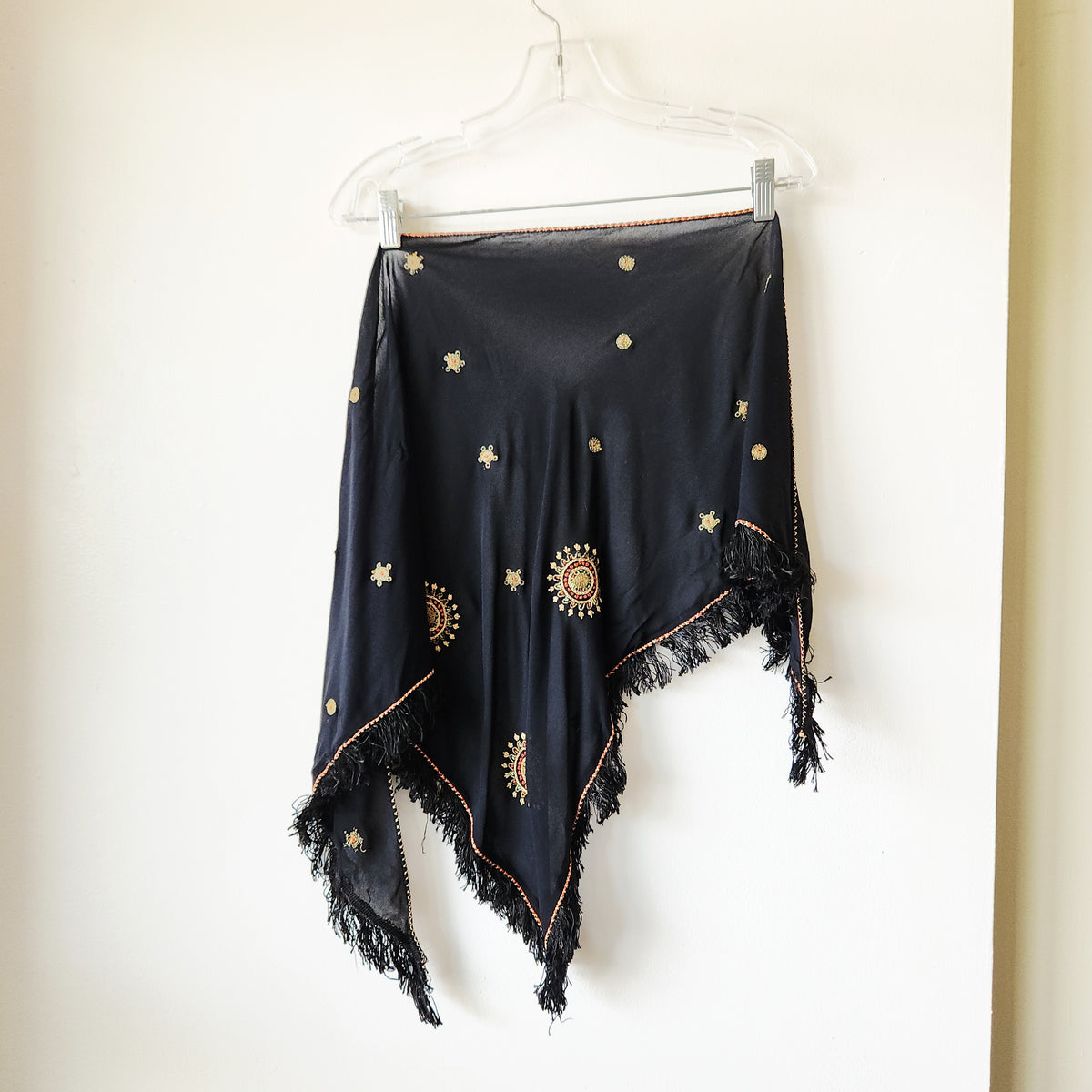 Vintage Triangle Scarf with Embellishment