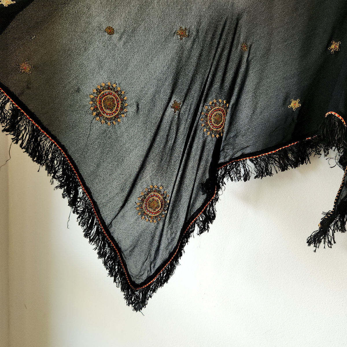 Vintage Triangle Scarf with Embellishment