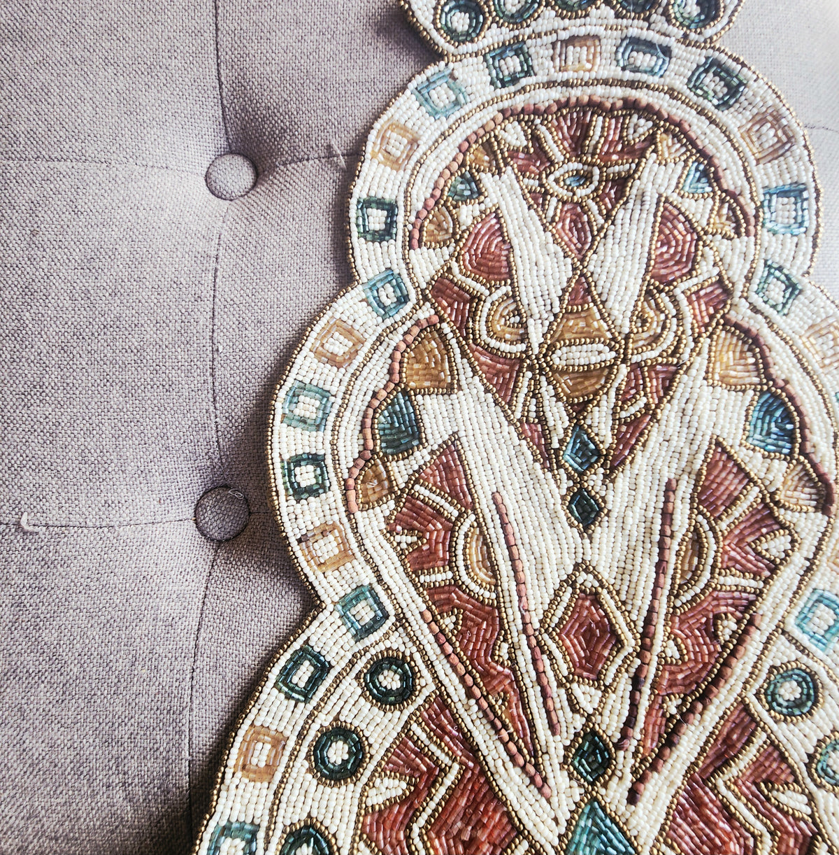 Beaded Table Runner 15"w 36"L