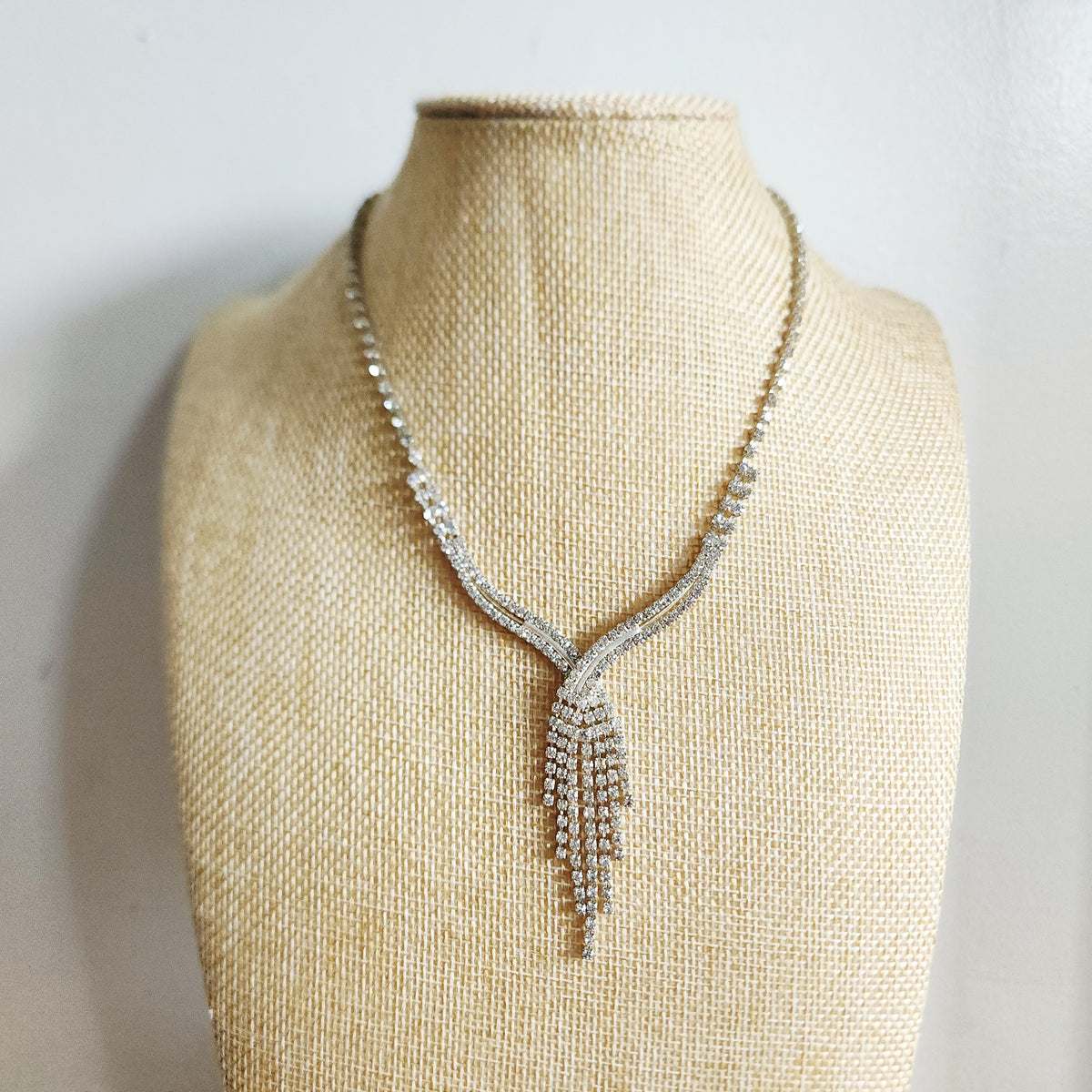 Rhinstone Waterfall Necklace