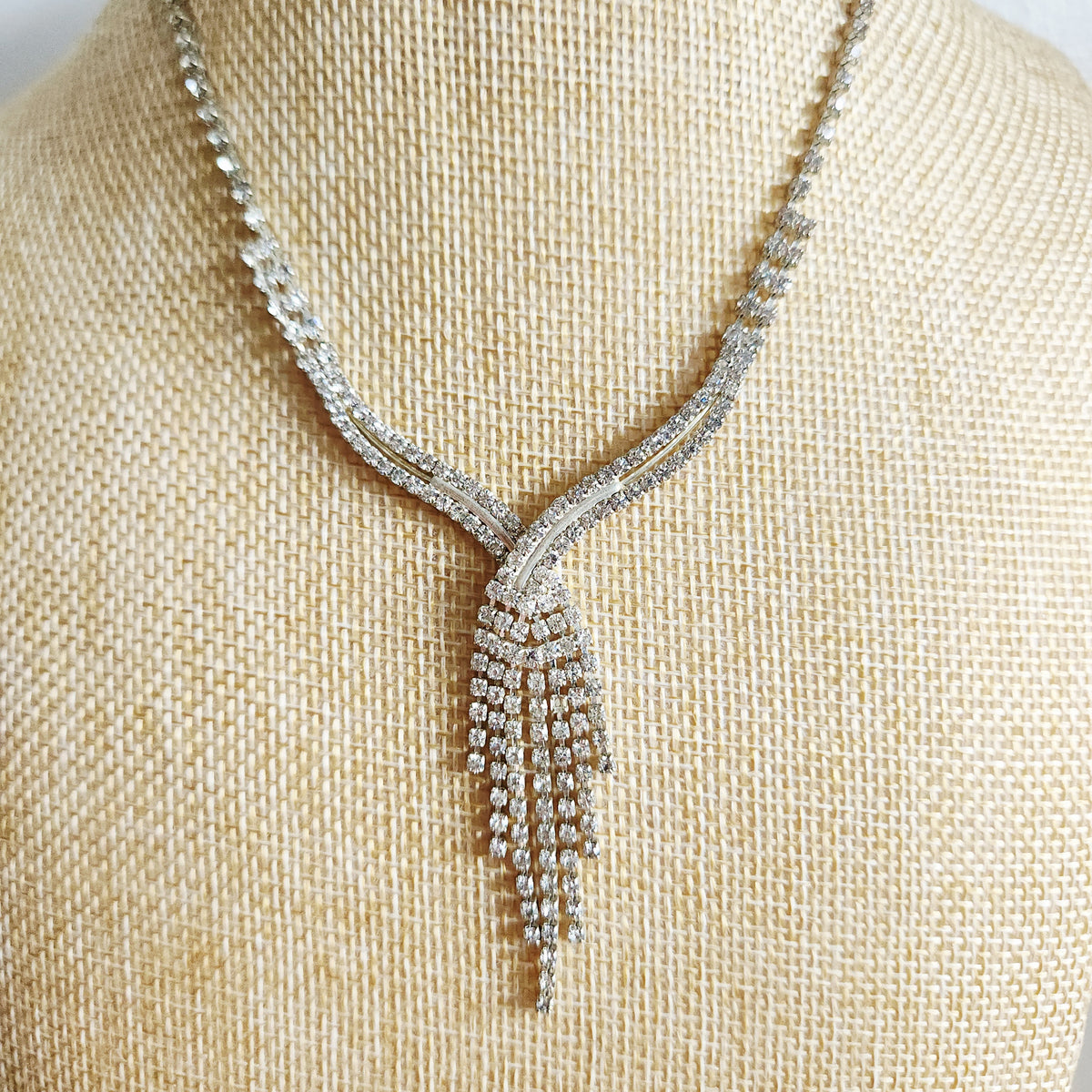 Rhinstone Waterfall Necklace