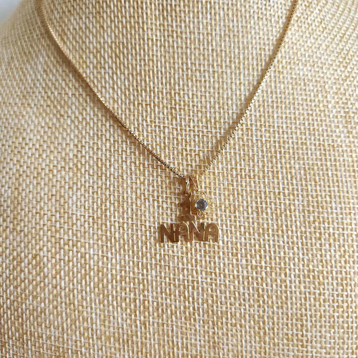 14K Gold Chain & 14K Gold #1 Nana Charm