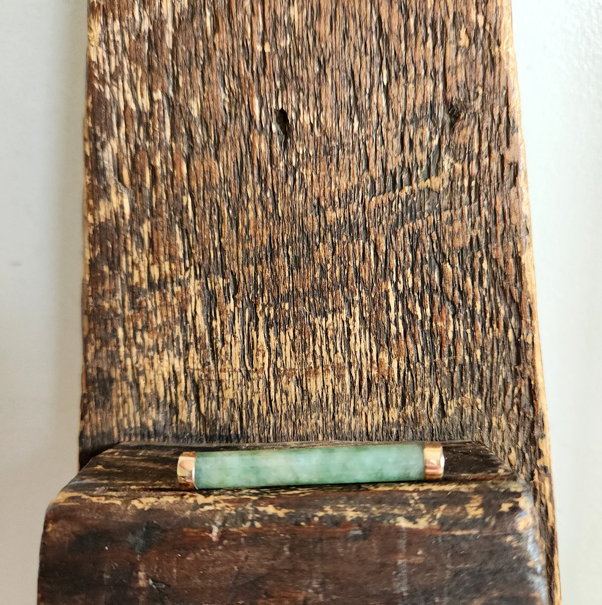 10K Gold & Jade Bar Pin