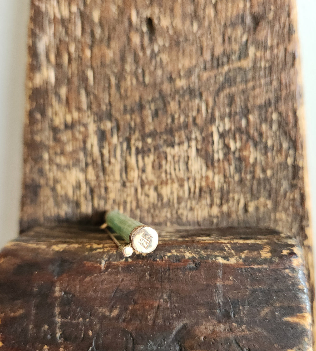 10K Gold & Jade Bar Pin