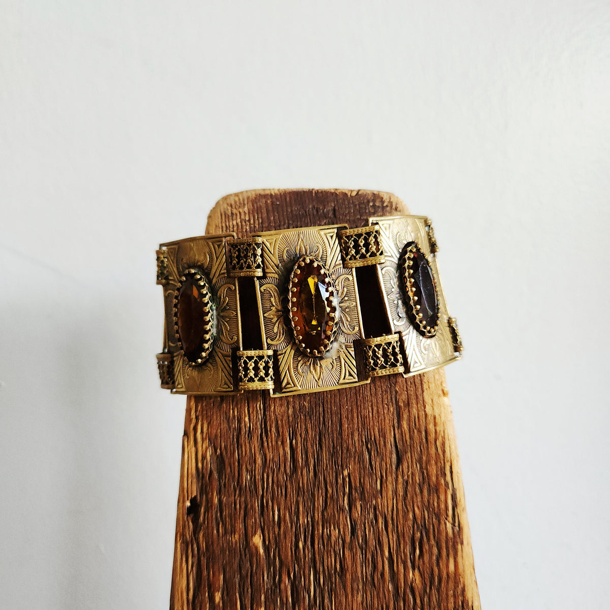 Vintage Large Panel Link Bracelet