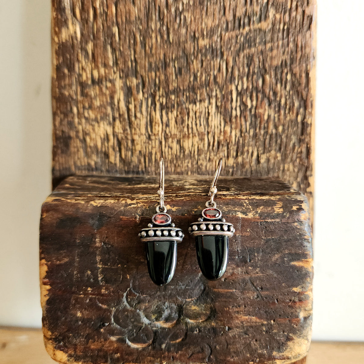 Sterling Silver Teardrop Earrings with Accent Stones