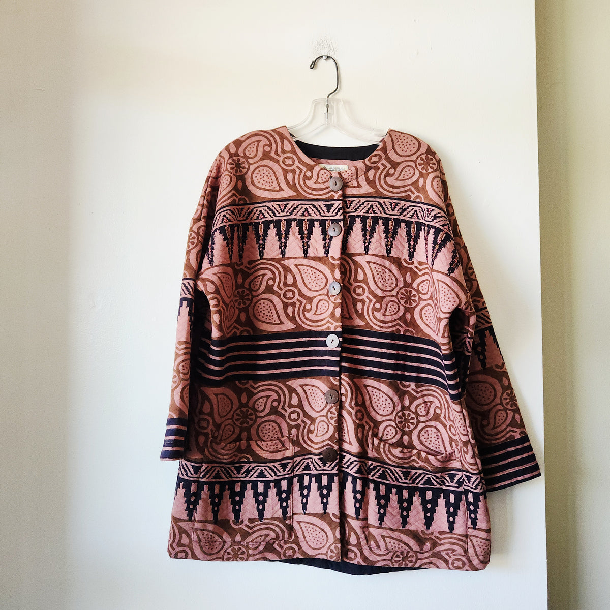 Marketplace Handwork of India Oversized Top with Embroidery - S
