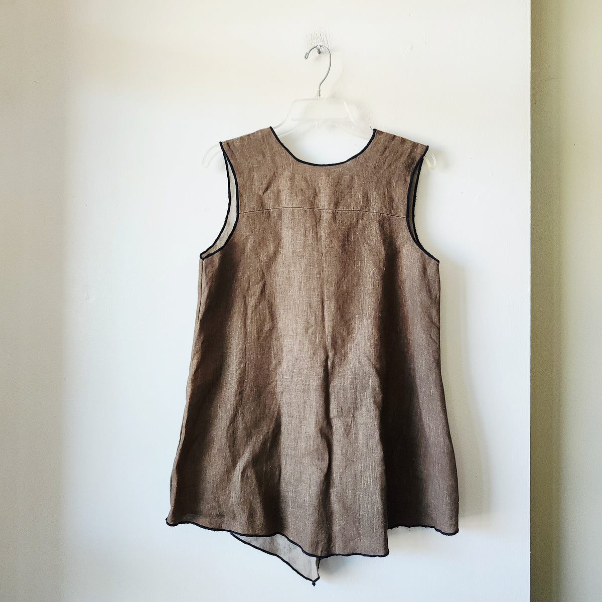 Cynthia Ashby Pullover Top with Buttons & Asymmetrical Hem - S