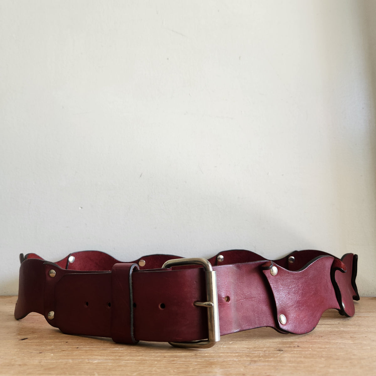 Ox Blood Red Leather Belt Large 38-40