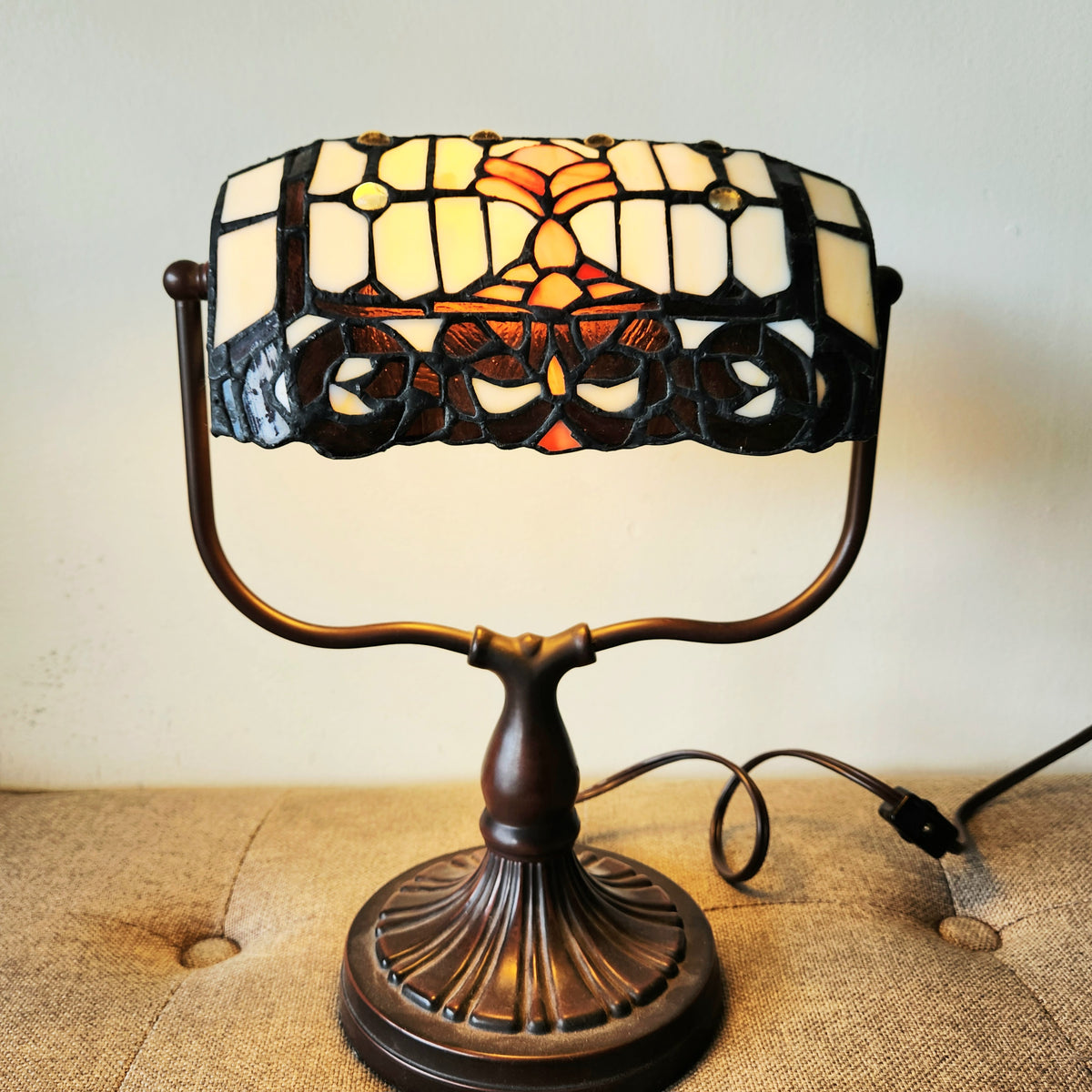 Tiffany Style Bankers Accent Lamp