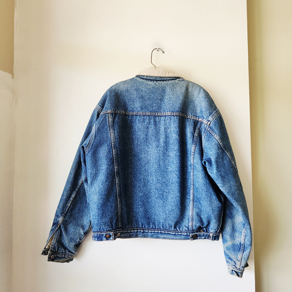 GAP Denim Faux Shearling Lined Jacket - L