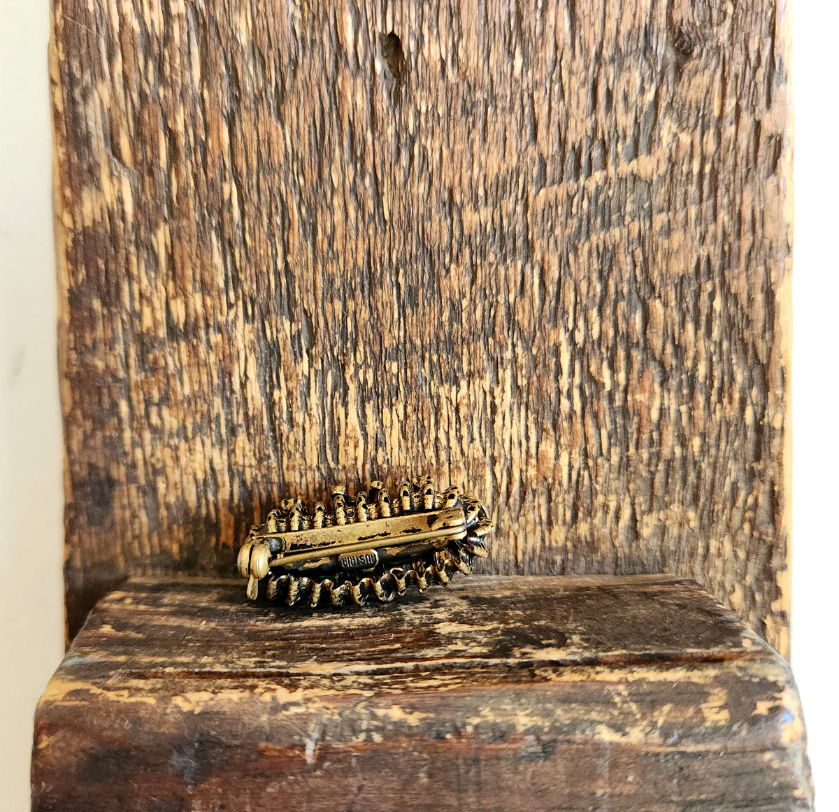 Vintage Green Crystal Pin - Austria