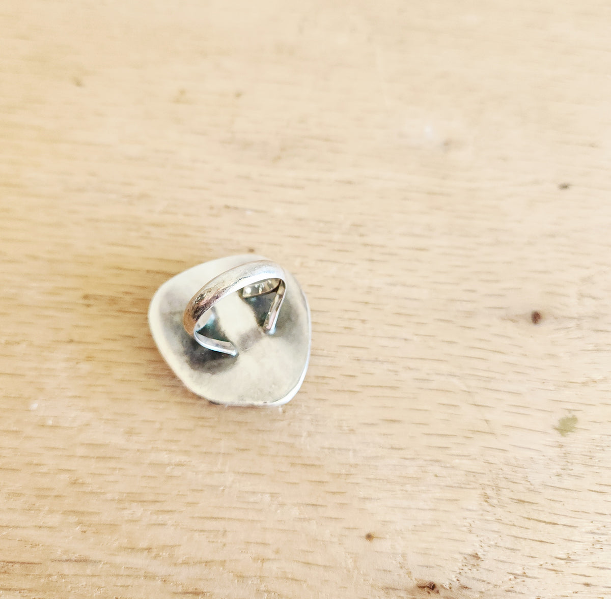 Sterling Silver Oversized Shield Ring - size 6