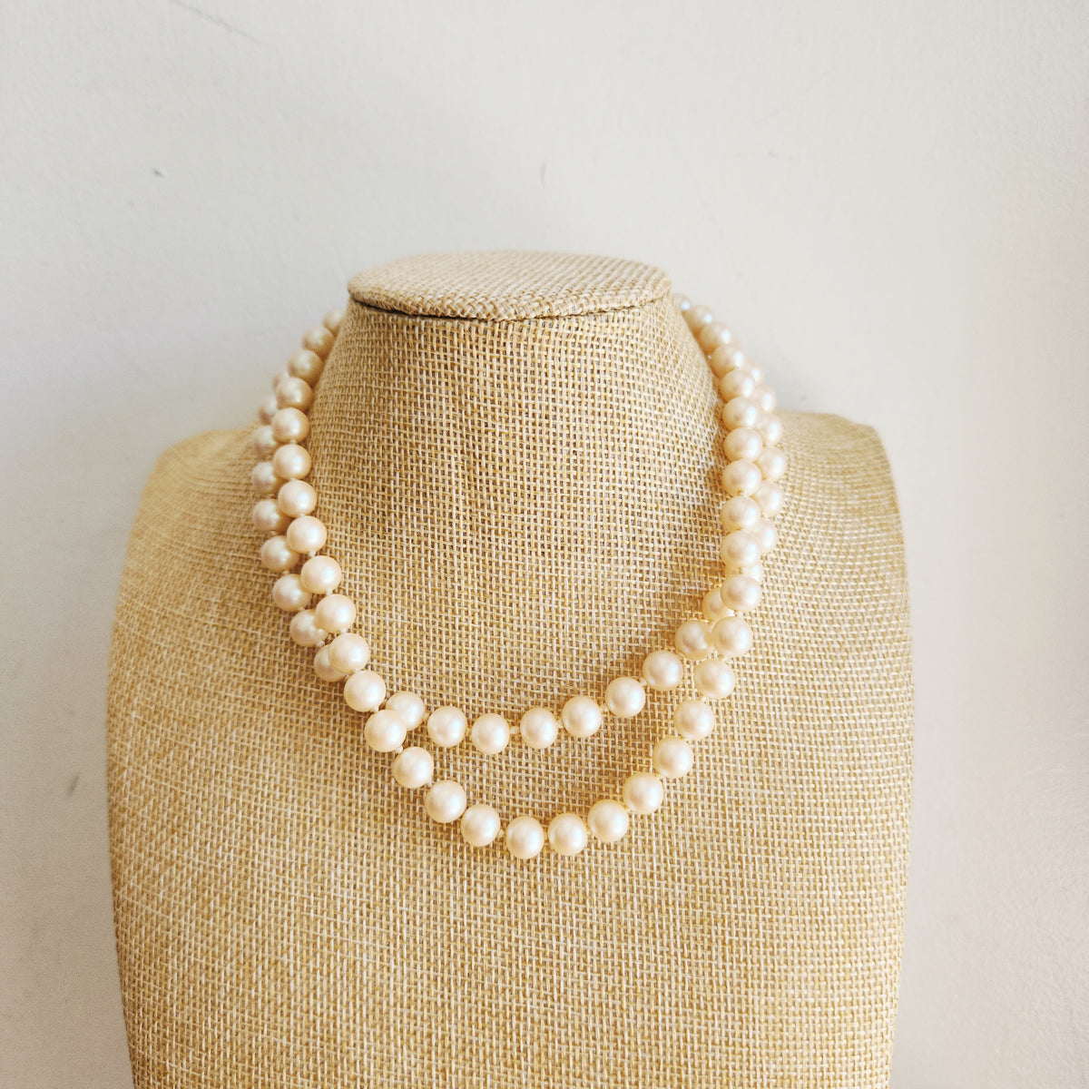 Richeleiu Two Strand Necklace with Rhinstone Clasp