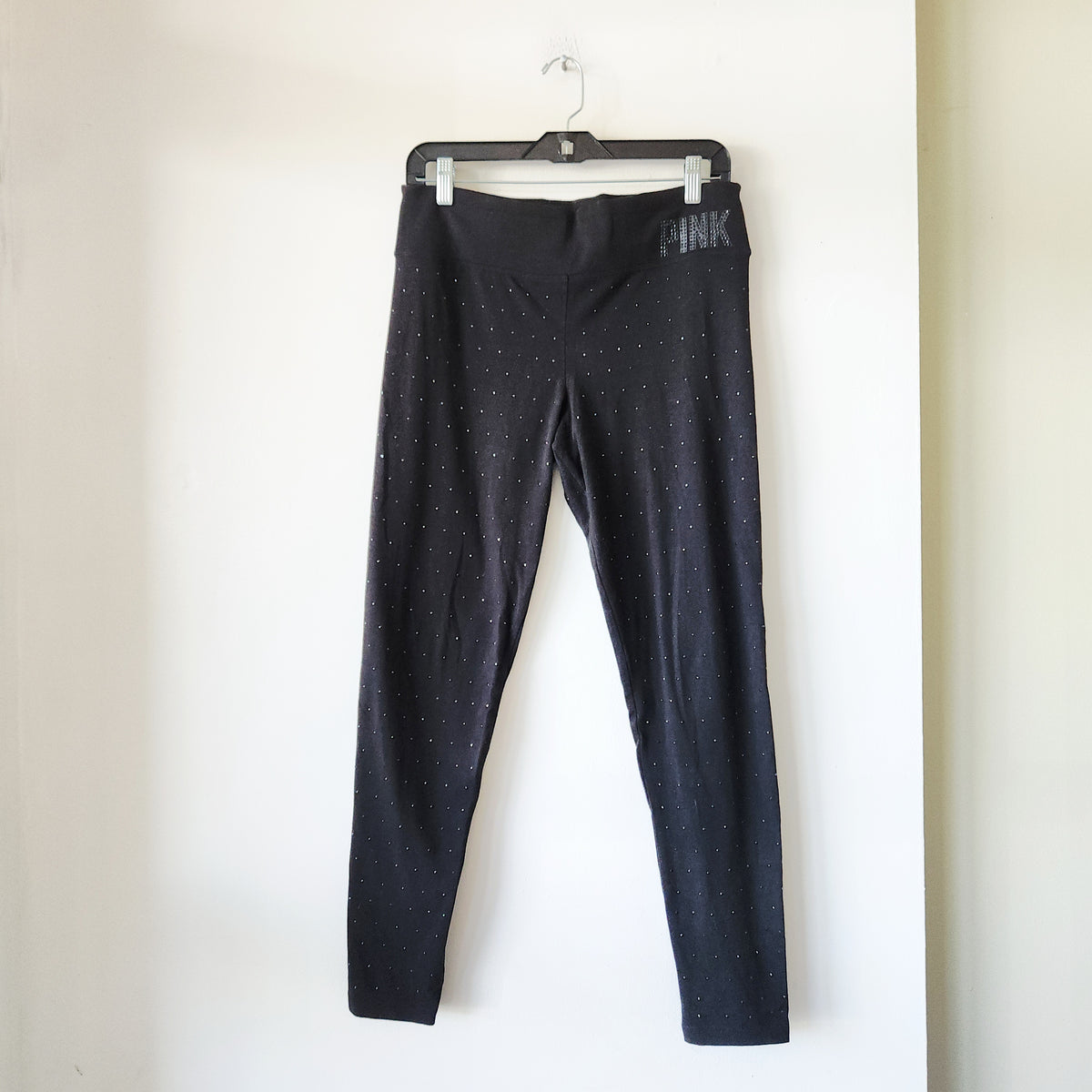 Pink By Victoria's Secret Black Leggings with Micro Studs - M