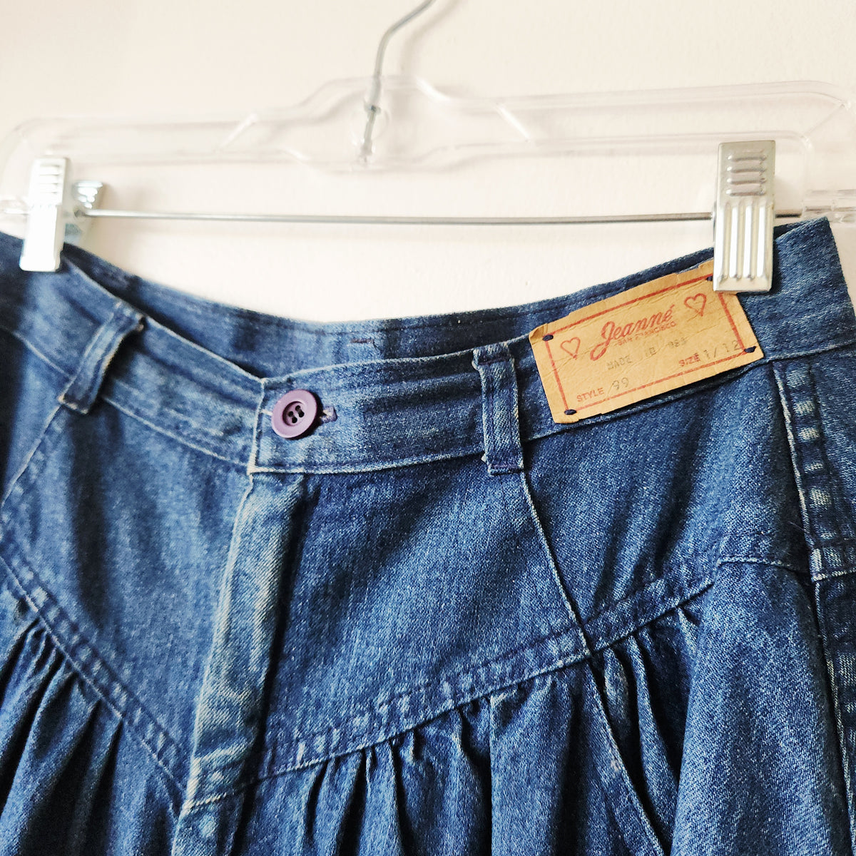 Vintage Jeanné Denim Midi Skirt - size 11/12