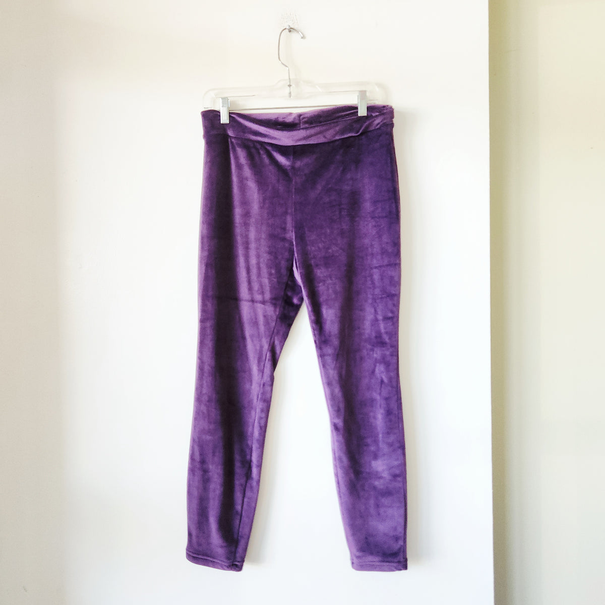 Lands' End Violet Velour Pull On Pants - S