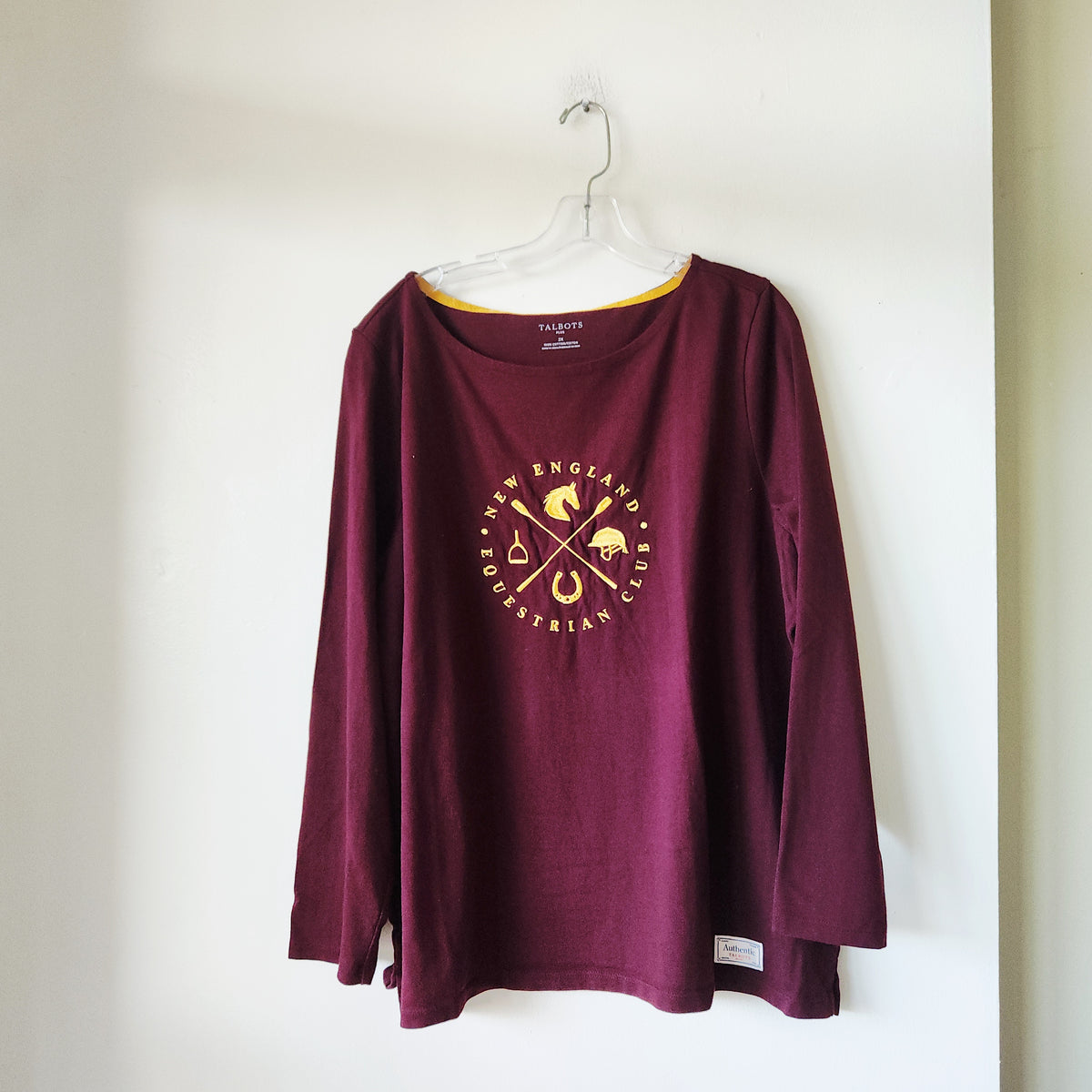 Talbots 100% Cotton Top with Equestrian Embroidery - 2X