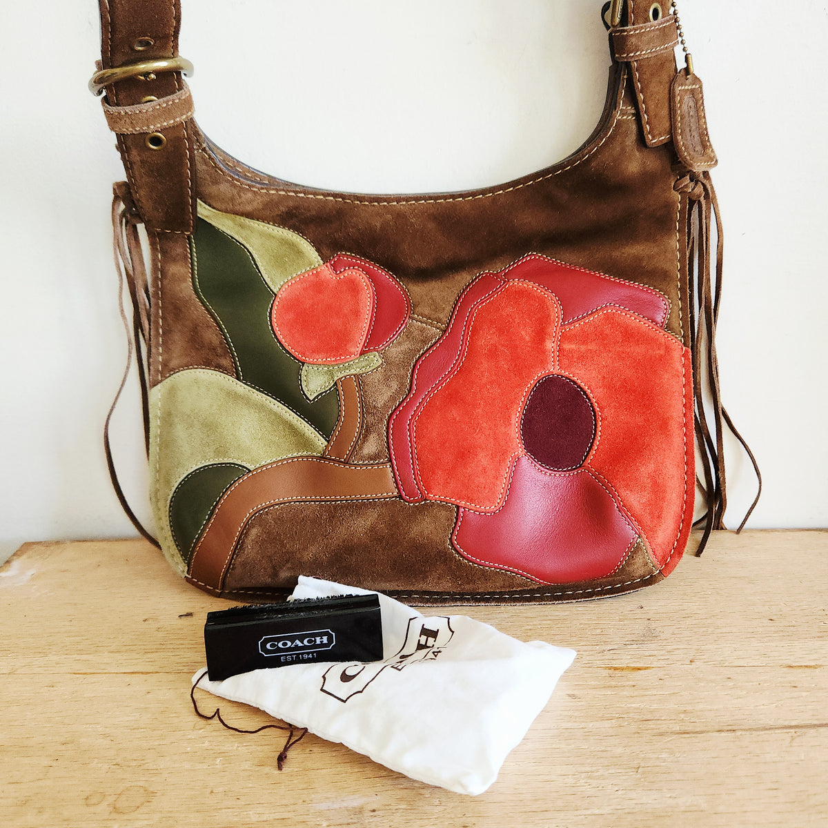 Limited Edition Y2K Coach Poppy Applique Purse - Like New