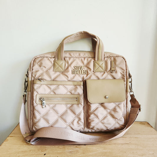 Steve Madden Quilted Work Bag with Crossbody Strap