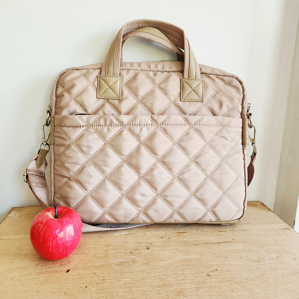 Steve Madden Quilted Work Bag with Crossbody Strap