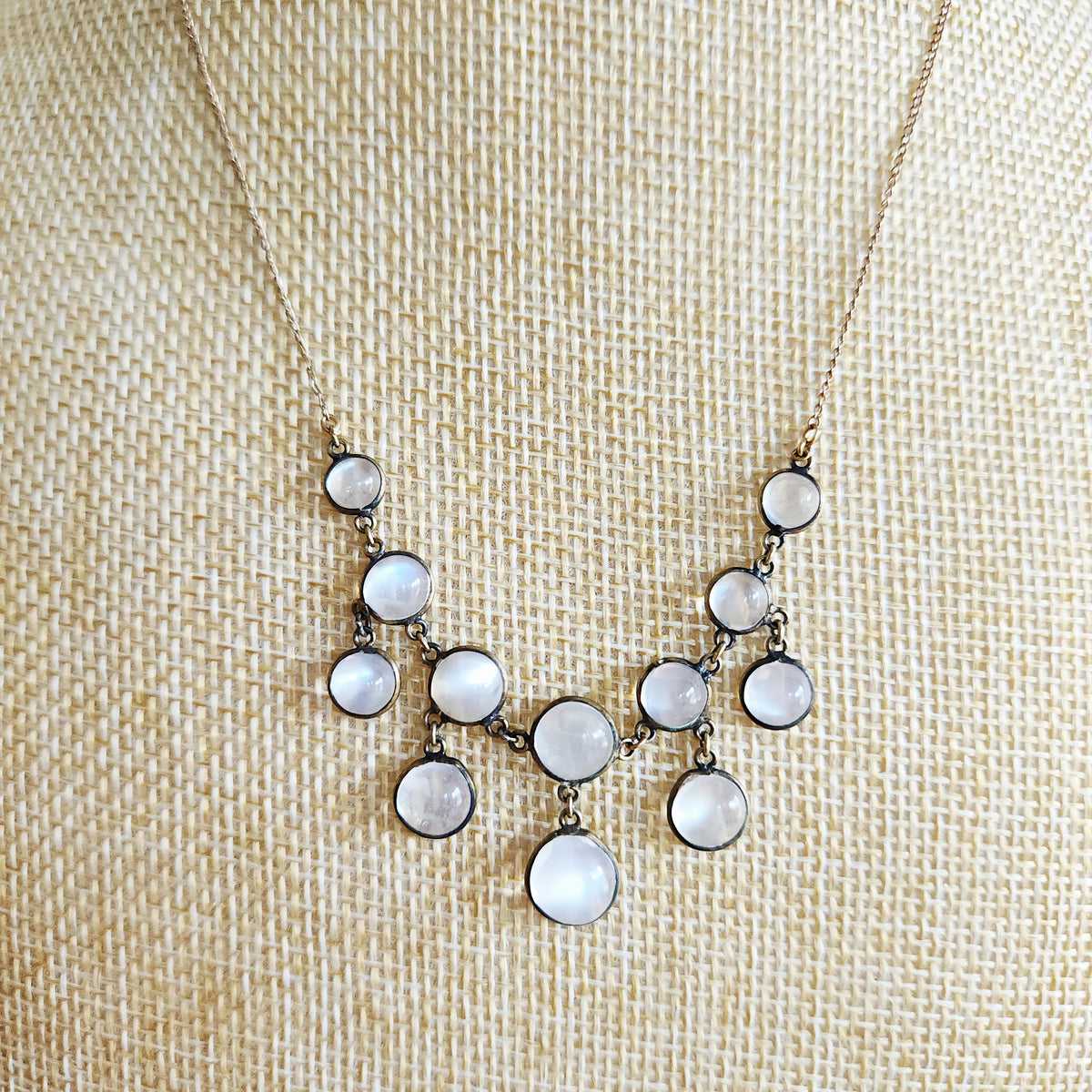 Gold Fill Chain & Moonstone Necklace