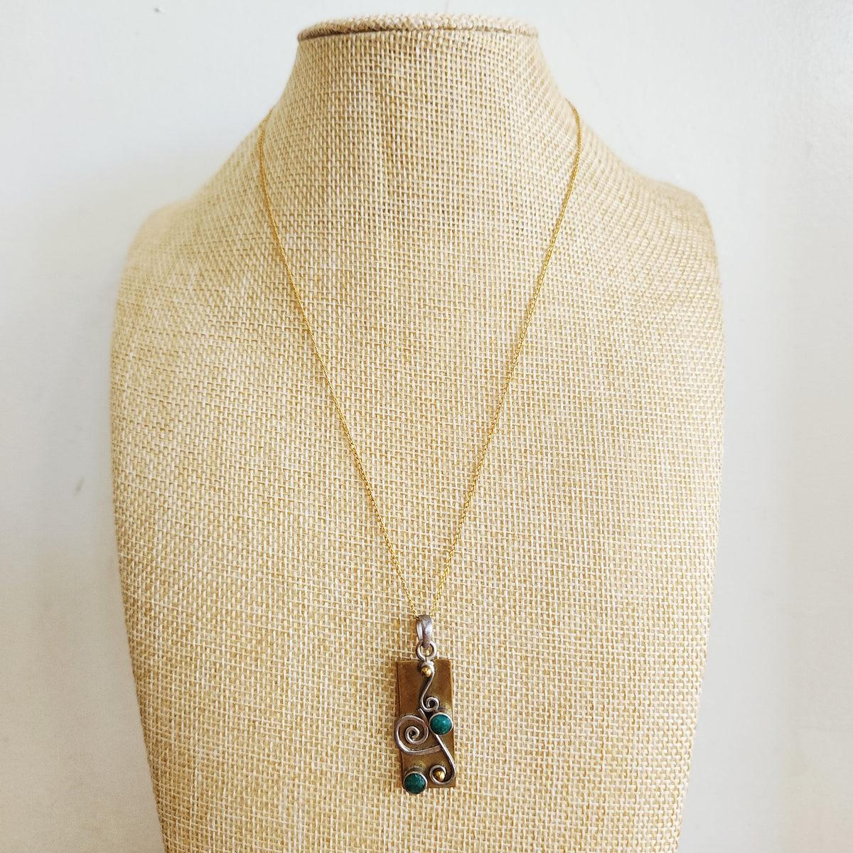 12K Gold Fill Chain With Sterling Silver Unique Pendant