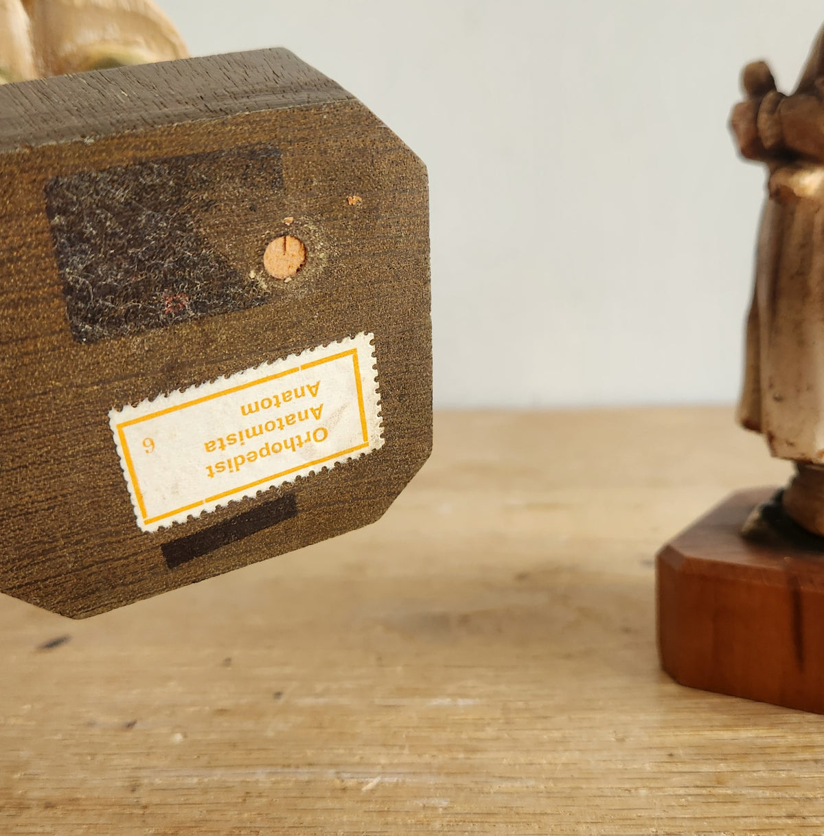 Vintage Anri Toriart Handcarved Wooden Figurines Set of 2