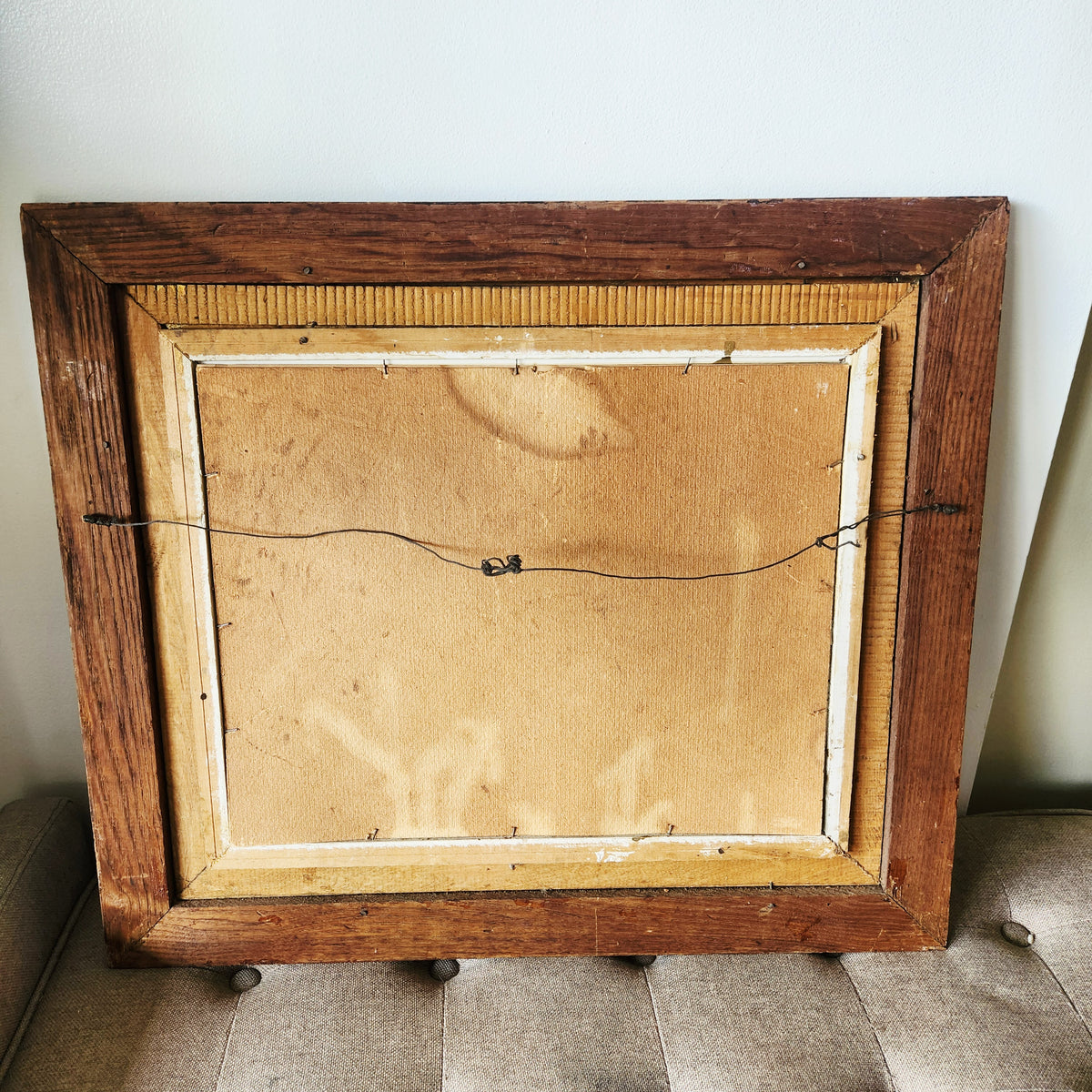 Antique Frame with print "Spirited Horses no. 2" by Henri LeRoys Early 1900's 28" x 31"