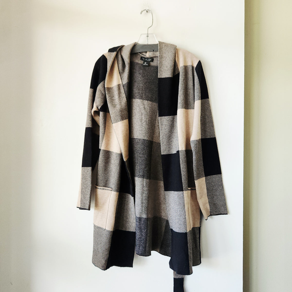Rachel Zoe Hoodie Sweater with Sash Belt - L