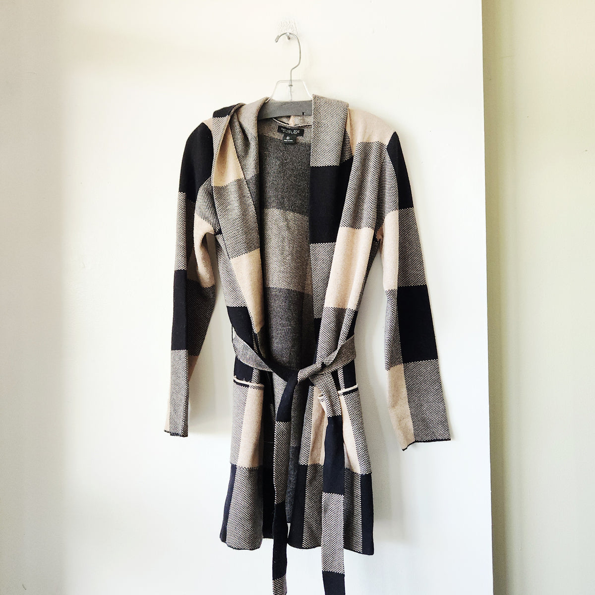 Rachel Zoe Hoodie Sweater with Sash Belt - L
