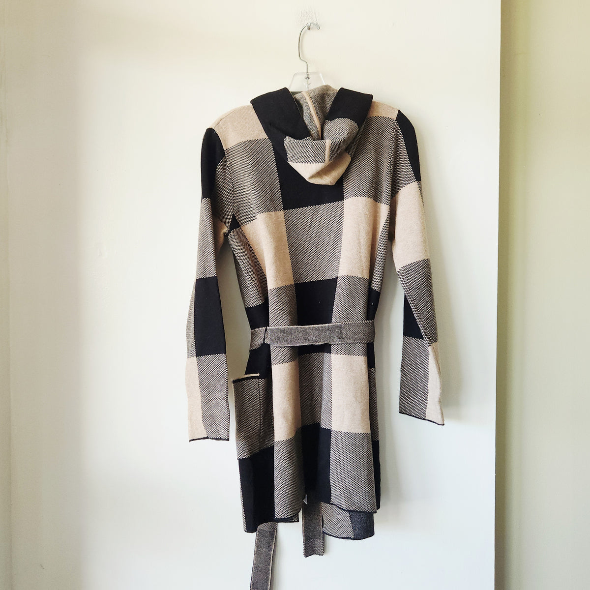 Rachel Zoe Hoodie Sweater with Sash Belt - L
